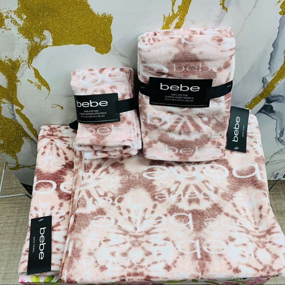 NWT BeBe 8 piece Towel set pink - Picture 2 of 16